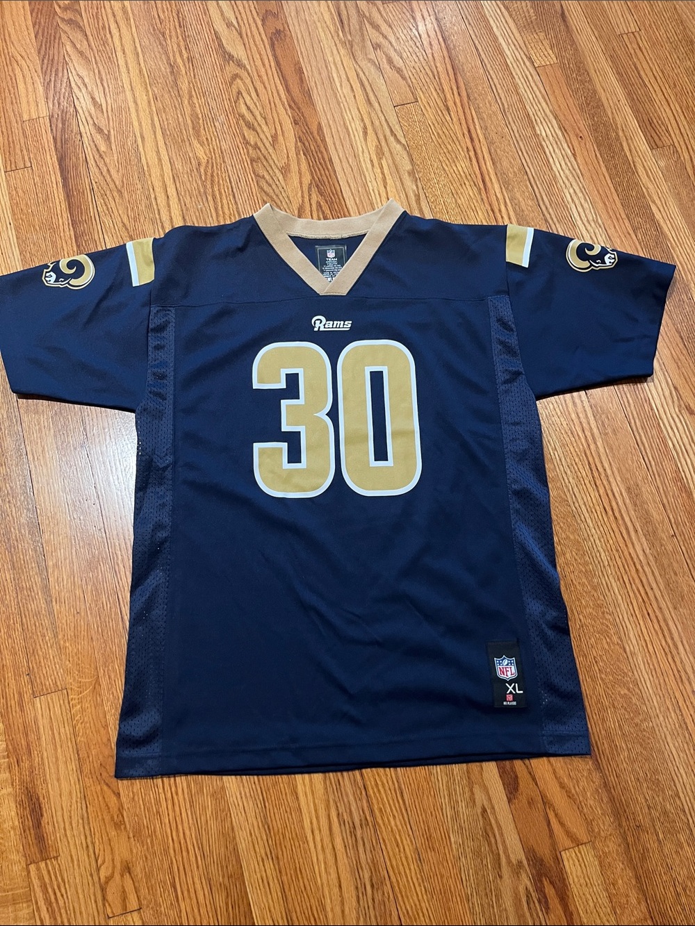NFL Youth Los Angeles Rams Navy & Gold Gurley II #30 Football Jersey